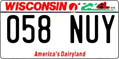 WI license plate 058NUY