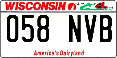 WI license plate 058NVB