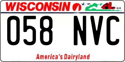 WI license plate 058NVC