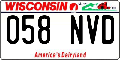 WI license plate 058NVD
