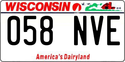 WI license plate 058NVE