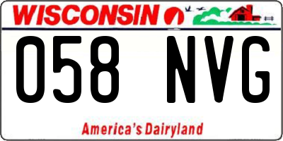WI license plate 058NVG