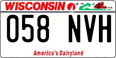 WI license plate 058NVH