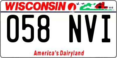 WI license plate 058NVI