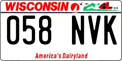 WI license plate 058NVK