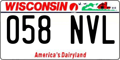 WI license plate 058NVL