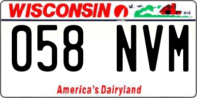 WI license plate 058NVM
