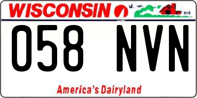 WI license plate 058NVN