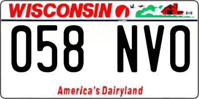 WI license plate 058NVO