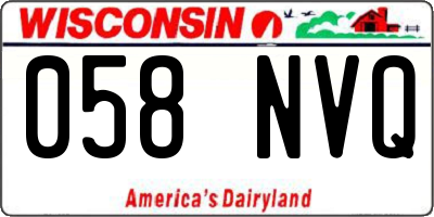 WI license plate 058NVQ