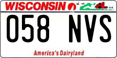 WI license plate 058NVS