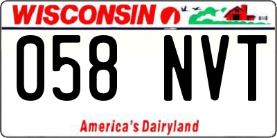 WI license plate 058NVT