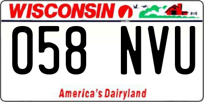 WI license plate 058NVU