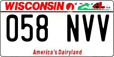 WI license plate 058NVV