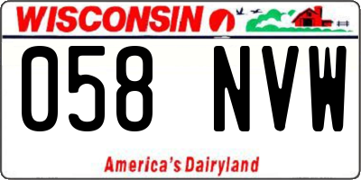 WI license plate 058NVW