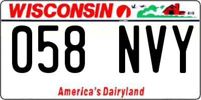 WI license plate 058NVY