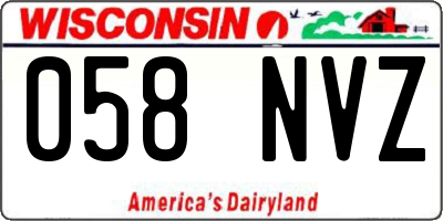 WI license plate 058NVZ