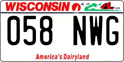WI license plate 058NWG