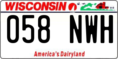 WI license plate 058NWH