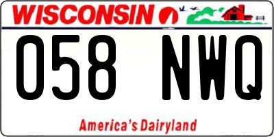 WI license plate 058NWQ