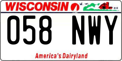 WI license plate 058NWY