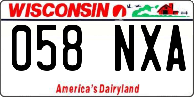 WI license plate 058NXA