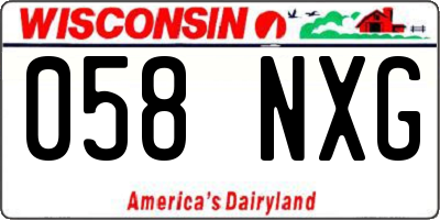 WI license plate 058NXG