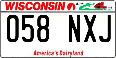 WI license plate 058NXJ