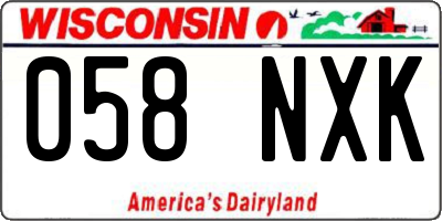 WI license plate 058NXK