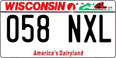 WI license plate 058NXL