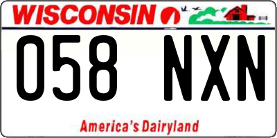 WI license plate 058NXN