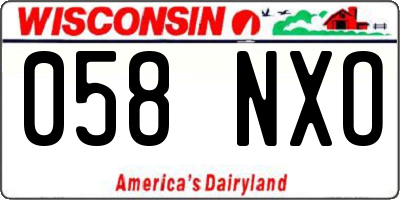 WI license plate 058NXO