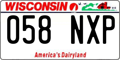 WI license plate 058NXP