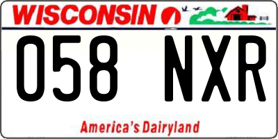 WI license plate 058NXR