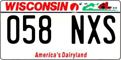 WI license plate 058NXS