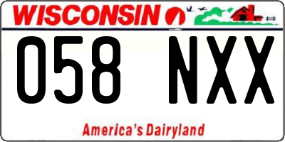WI license plate 058NXX