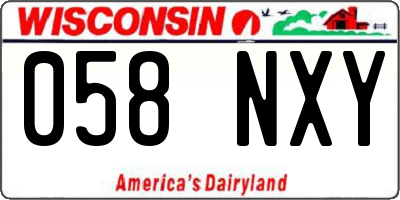 WI license plate 058NXY