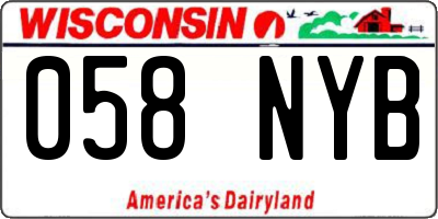 WI license plate 058NYB