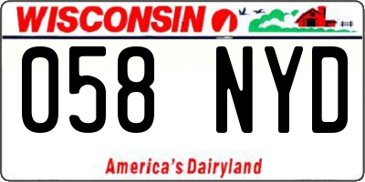 WI license plate 058NYD