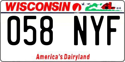 WI license plate 058NYF