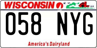 WI license plate 058NYG
