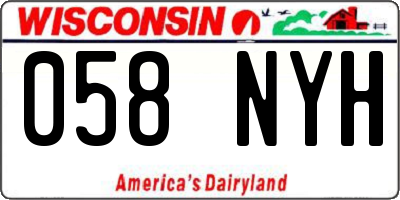 WI license plate 058NYH