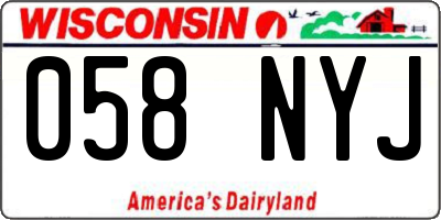 WI license plate 058NYJ