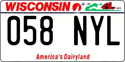 WI license plate 058NYL
