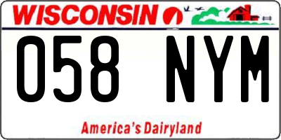 WI license plate 058NYM