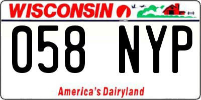 WI license plate 058NYP