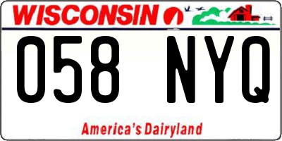 WI license plate 058NYQ