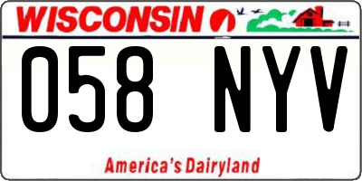 WI license plate 058NYV