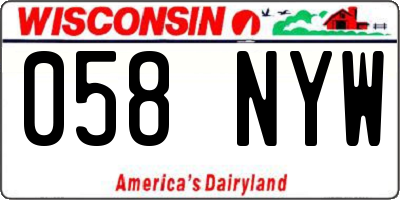 WI license plate 058NYW