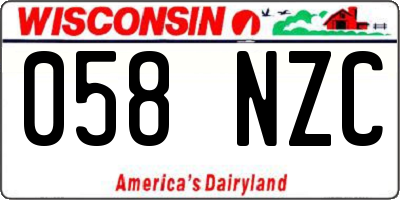 WI license plate 058NZC